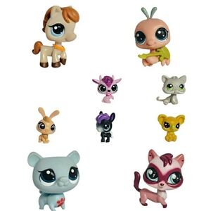 LPS Littlest Pet Shop 9 Animal Figures Mixed Collectible Cats Dogs Authentic 1I
